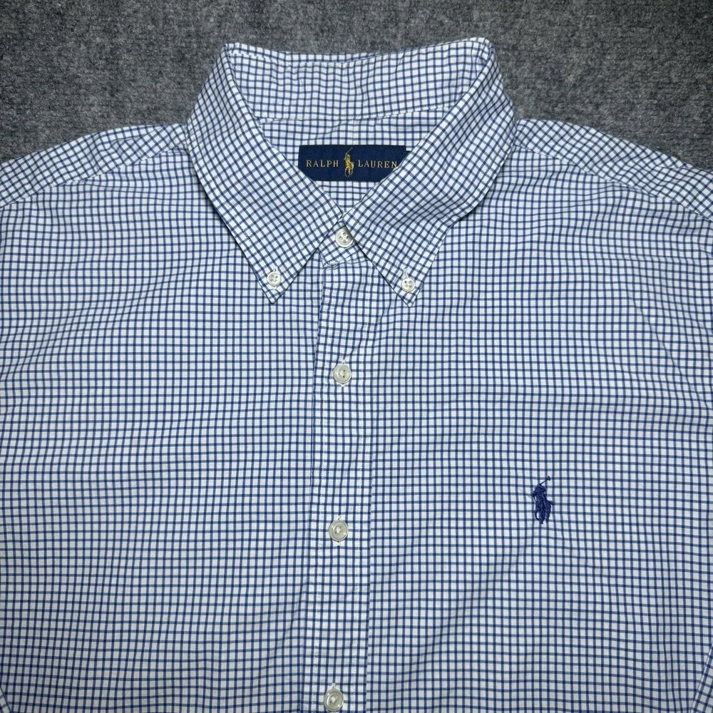 Polo Ralph Lauren Button Down Shirt Plaid Checkered Men XL Long Sleeve Lot of 2